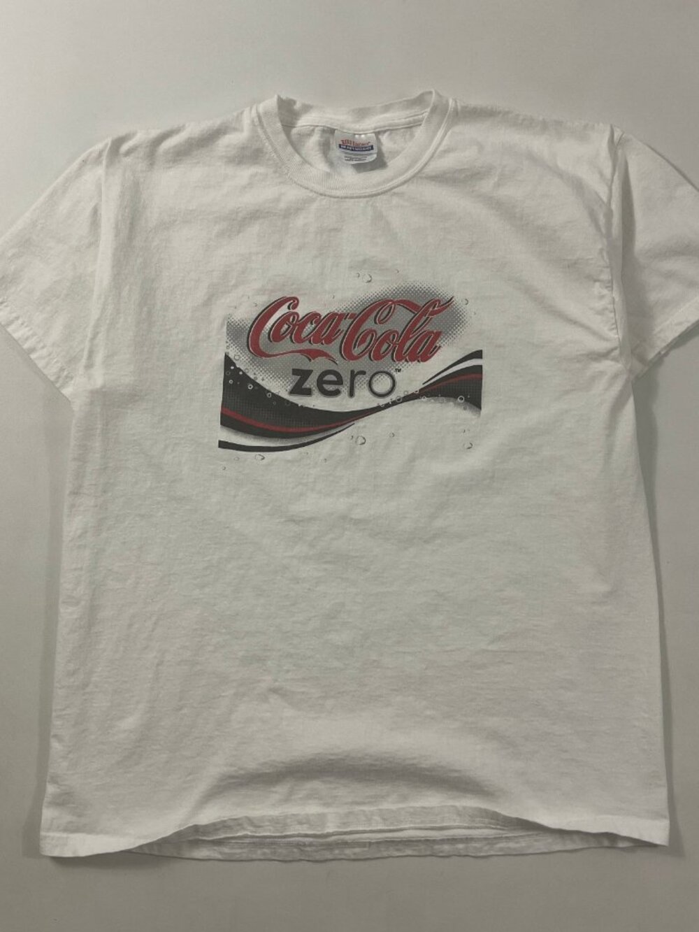 Vintage Y2K Coca-Cola Zero Duke Promo Graphic Tee White Hanes Heavyweight L